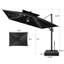 Parasol en porte-à-faux à lumière solaire 141 pi x 104 pi avec base facile à déplacer | Mobilité d'une personne-2084262374
