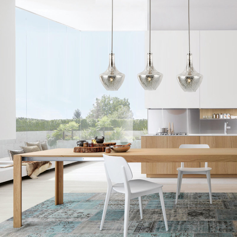 Cammie 3 - Light Kitchen Island Pendant, Smokey, Satin Nickel