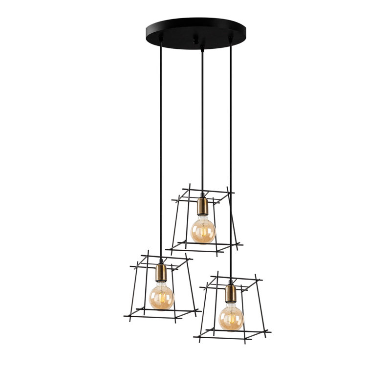Luminaire suspendu grappe 3 lumières Hullinger