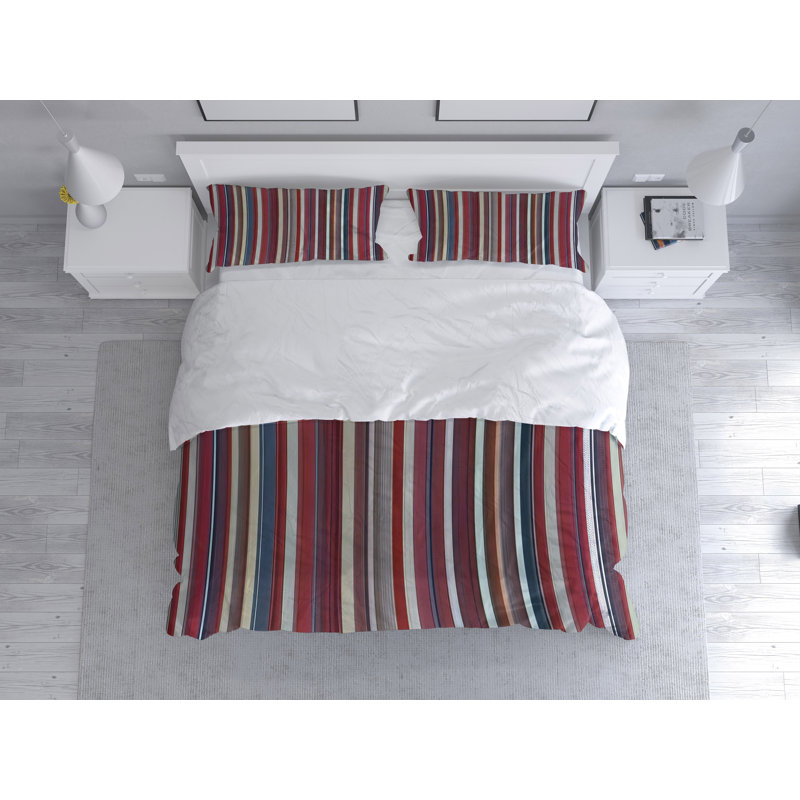 Striped Duvet Cover, King Duvet Cover + 2 King Shams