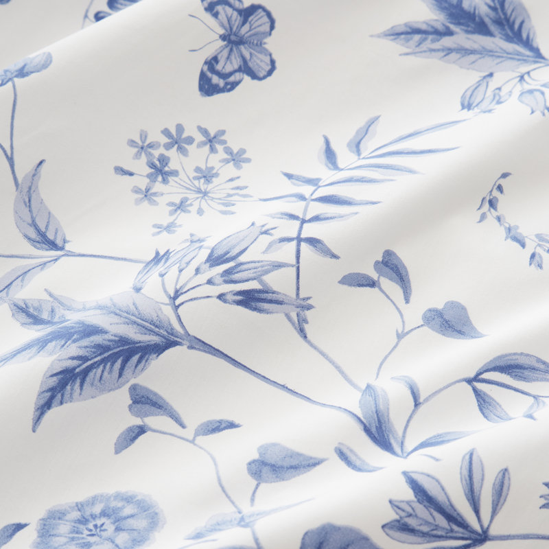 Thea Floral 200 Thread Count Cotton Reversible Duvet Cover Set, King