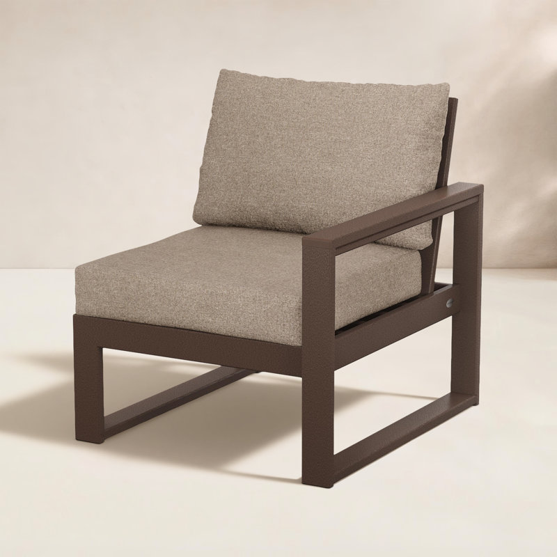 Fauteuil modulaire droit POLYWOOD® Edge, Revolution® épicé brun, Acajou
