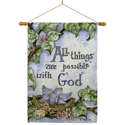 Double Sided 40'' H x 28'' W Polyester Flag Set