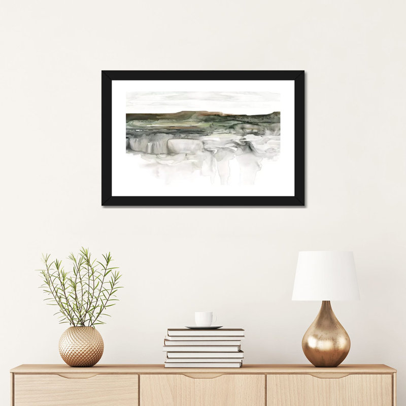 Impression de rivière Flow par Carol Robinson, Papier encadré noir, Blanc, H 16 po x l 24 po x P 1 po