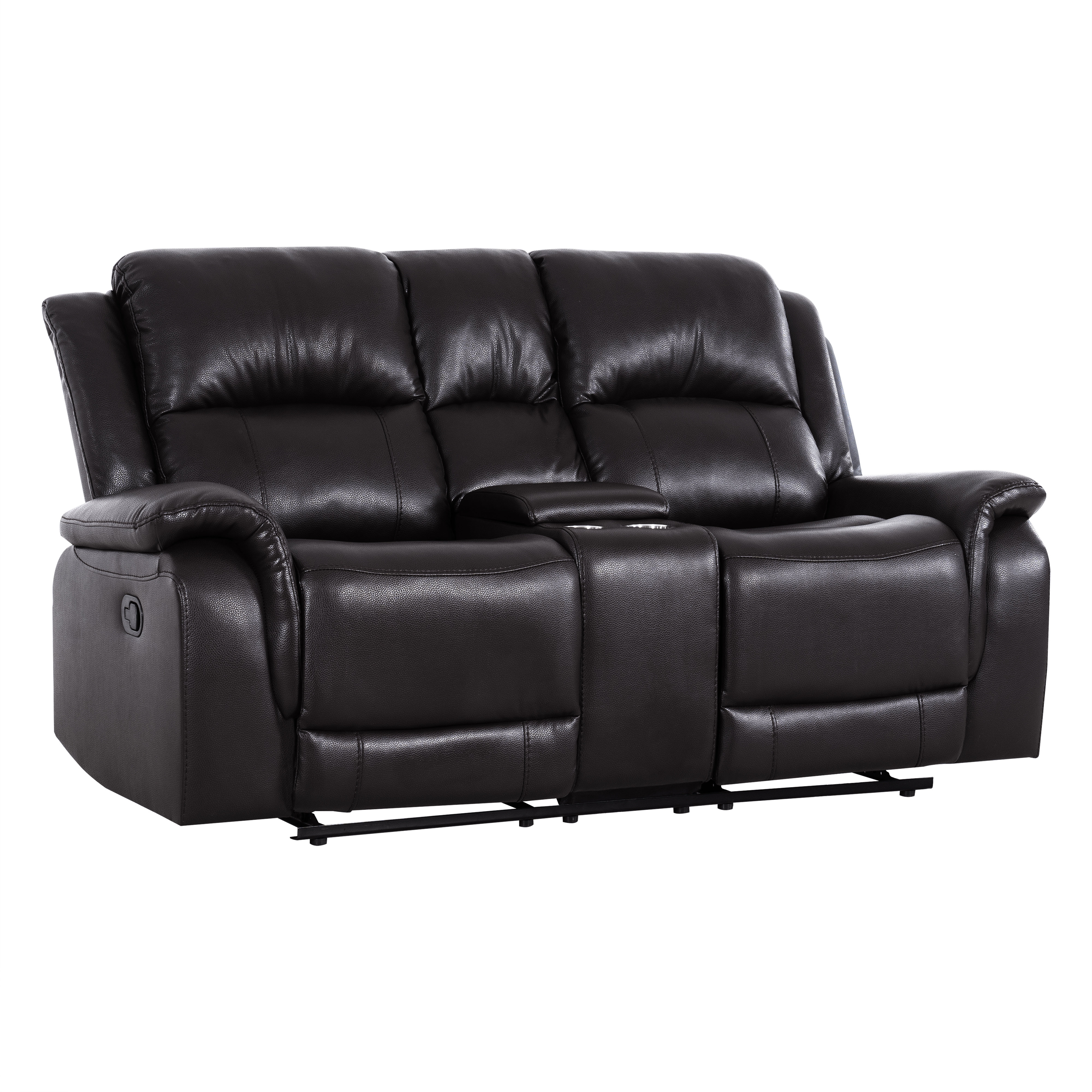 Latitude Run® Contemporary Home Theater Seating Loveseat Espresso | Wayfair