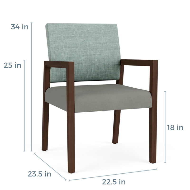 Chaise d'invité de réception Brooklyn, Noyer Riftwood, Chambray écume de mer / Patriot Plus colombe