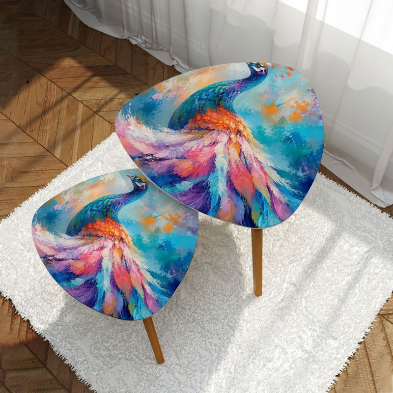 Ensemble de 2 tables basses gigognes Triangle