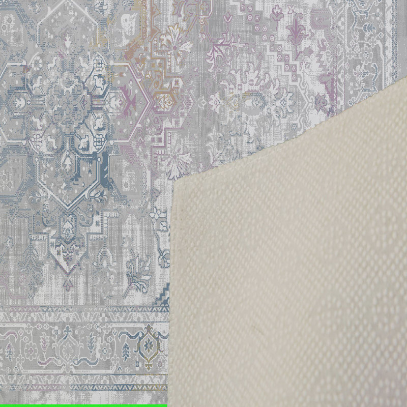 Tapis oriental en polyester tissé à la machine Salvato, Rectangle 5 pi 11 po x 9 pi 2 po