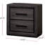 Table de chevet grise 1pc avec 2 tiroirs et placage de papier noir