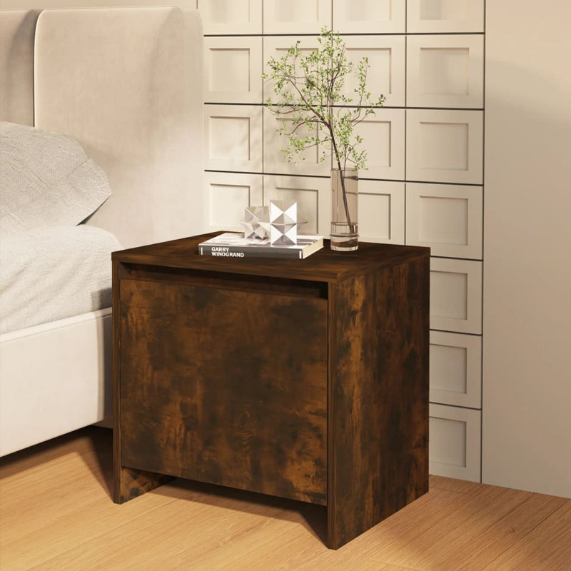Morden 45cm W Manufactured Wood Bedside Table, Dark Brown, Individual