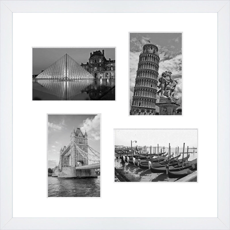 Addalie Wood Picture Frame with Mat, White
