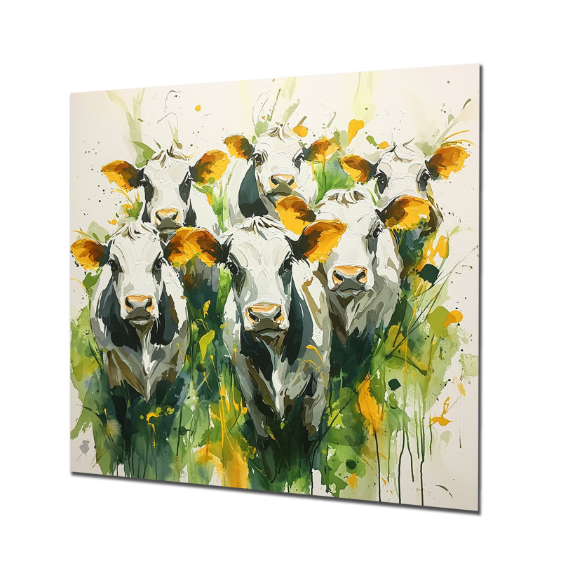 «Abstract Cow Herd II», reproduction d'art murale en métal, H 36 po x l 36 po
