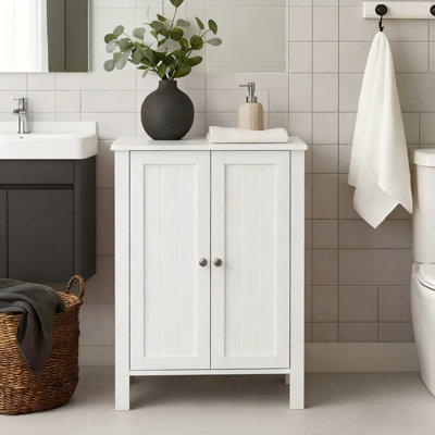 Armoire de rangement autoportante à double porte avec tablettes réglables
