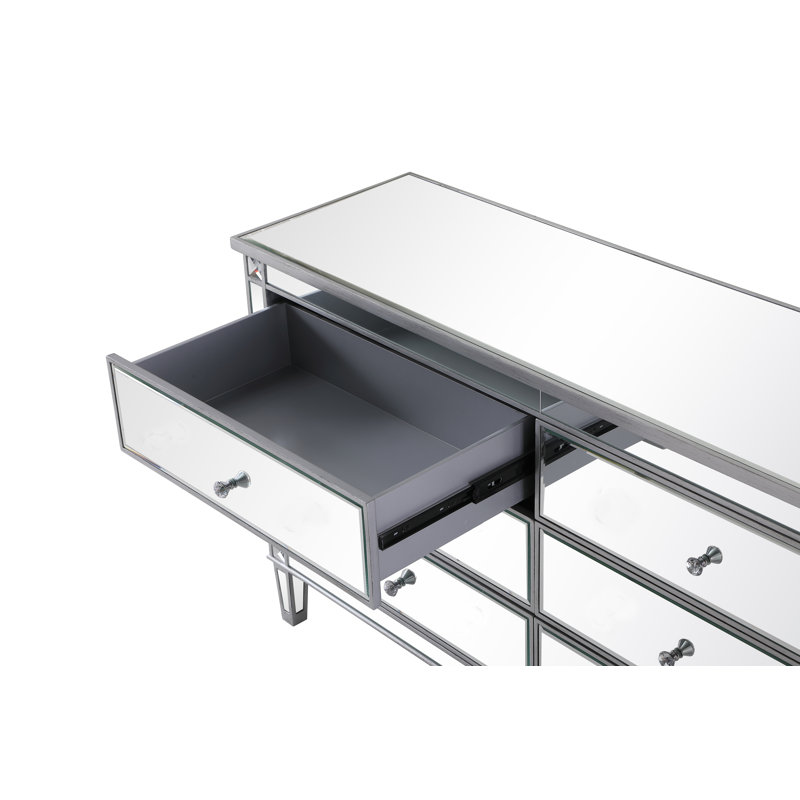 Commode double l 6 po SPARKS, En miroir / argenté