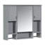 Armoire de rangement murale moderne 35 po x 28 po, armoire de salle de bain murale avec miroir, armoire à pharmacie avec barre à serviettes-1556246030