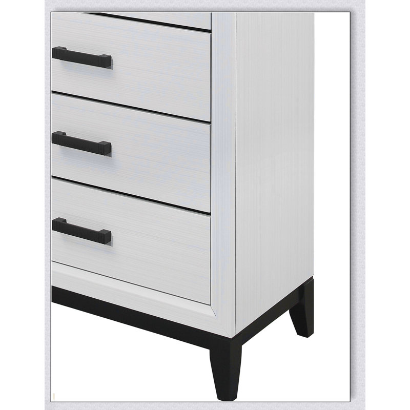 Commode blanche MIRAGE avec tiroirs coulissants et fabrication durable pour un rangement organisé