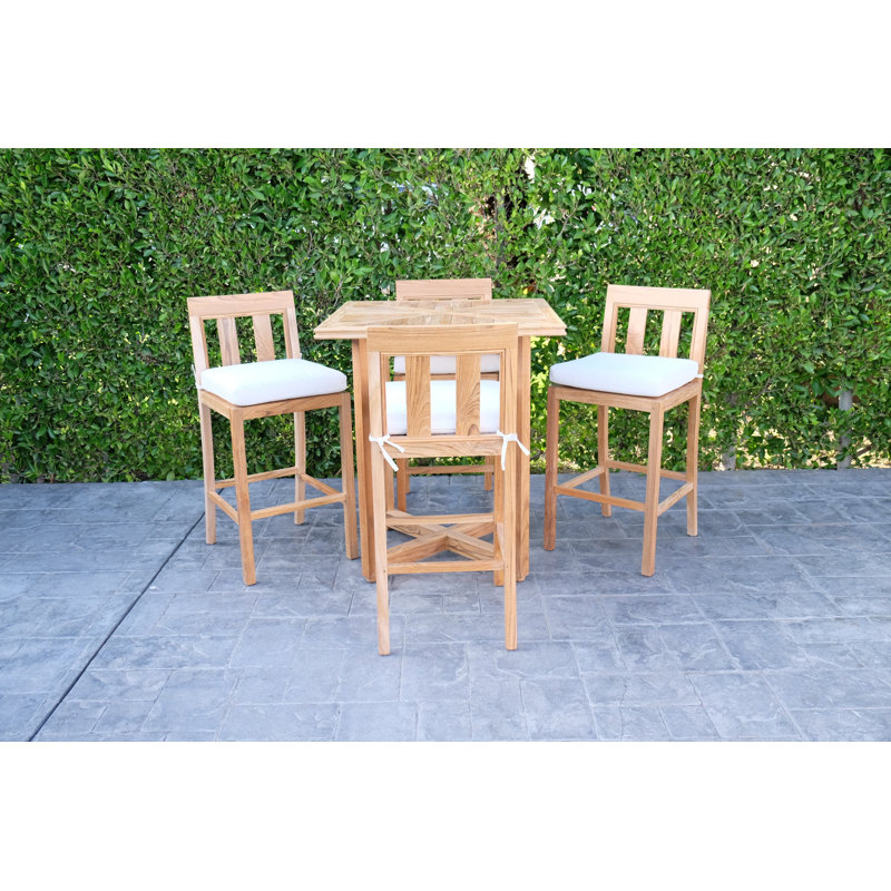 Starlita Teak Bar Set with Stools, Cocoa