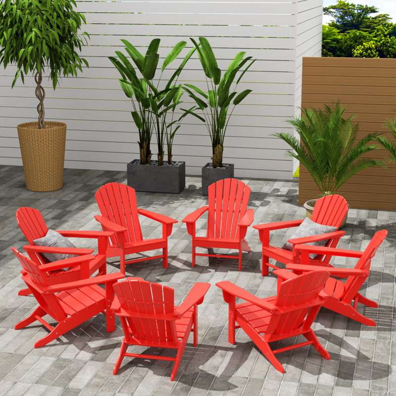Altura Foldable Outdoor Adirondack Chair, Red