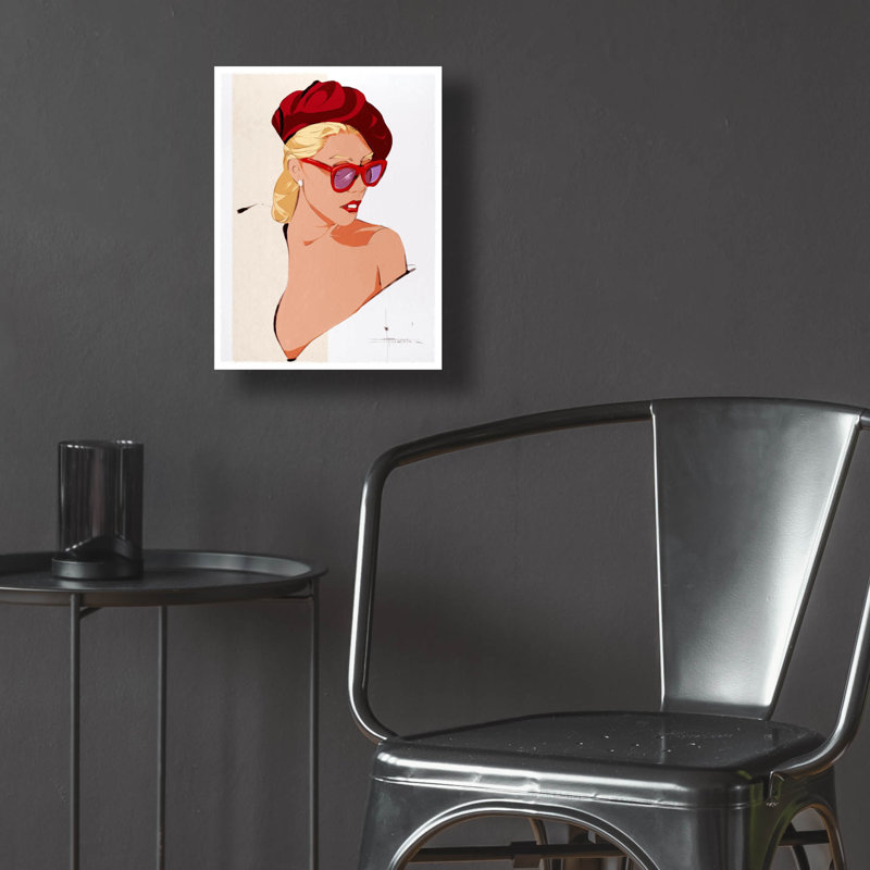 " Ruby Beret " by TM Borenstein, 16" H x 12" W x 0.13" D