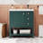 30inch Transitional Style Bathroom Vanity Cabinet Combo with Ceramic Sink, Green-103675900