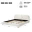 Très grand cadre de lit très grand rembourré avec tête de lit courbée blanche 85,4 po x 79,5 po x 50,4 po