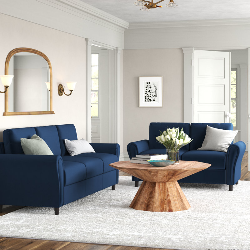 Williamsbridge 2 - Piece Living Room Set, Dark Blue Velvet