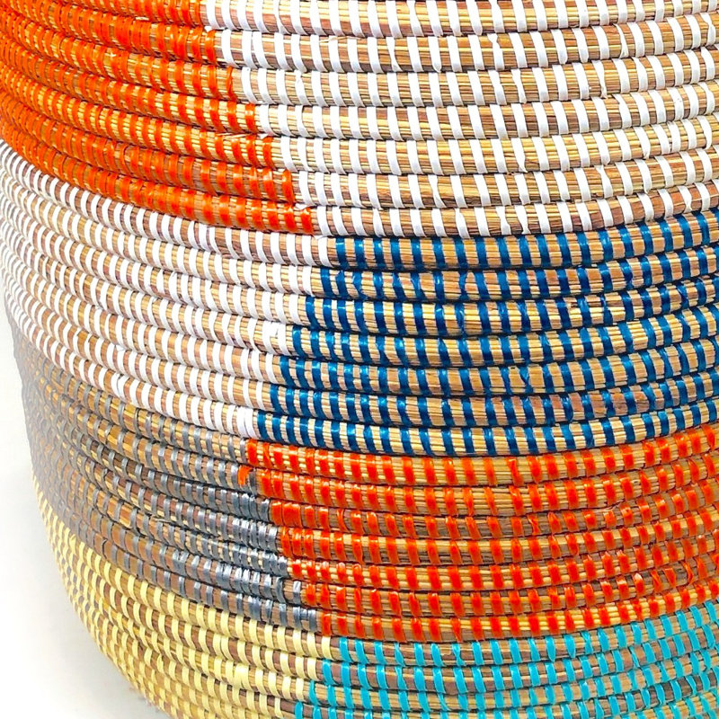 Senegalese Basket: Medium Hamper Random Multi-colored Weaving