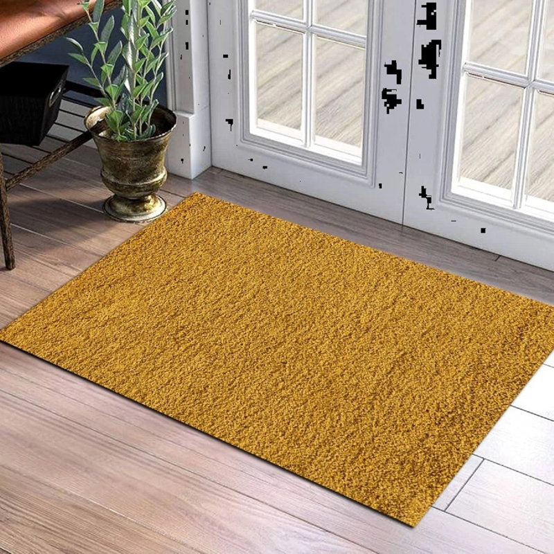 Solid Colour Shag Area Rug, Rectangle 60 x 110 cm