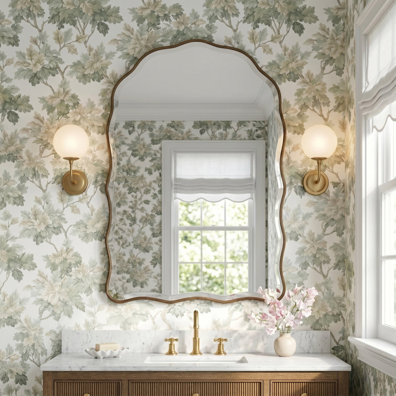Katerina Mirror, Bronze, 35'' H X 23'' W, Scalloped