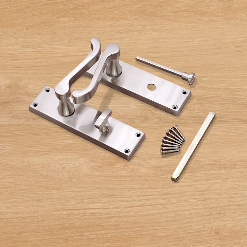 Victorian Scroll Privacy Lever Handle 150mm Satin Nickel