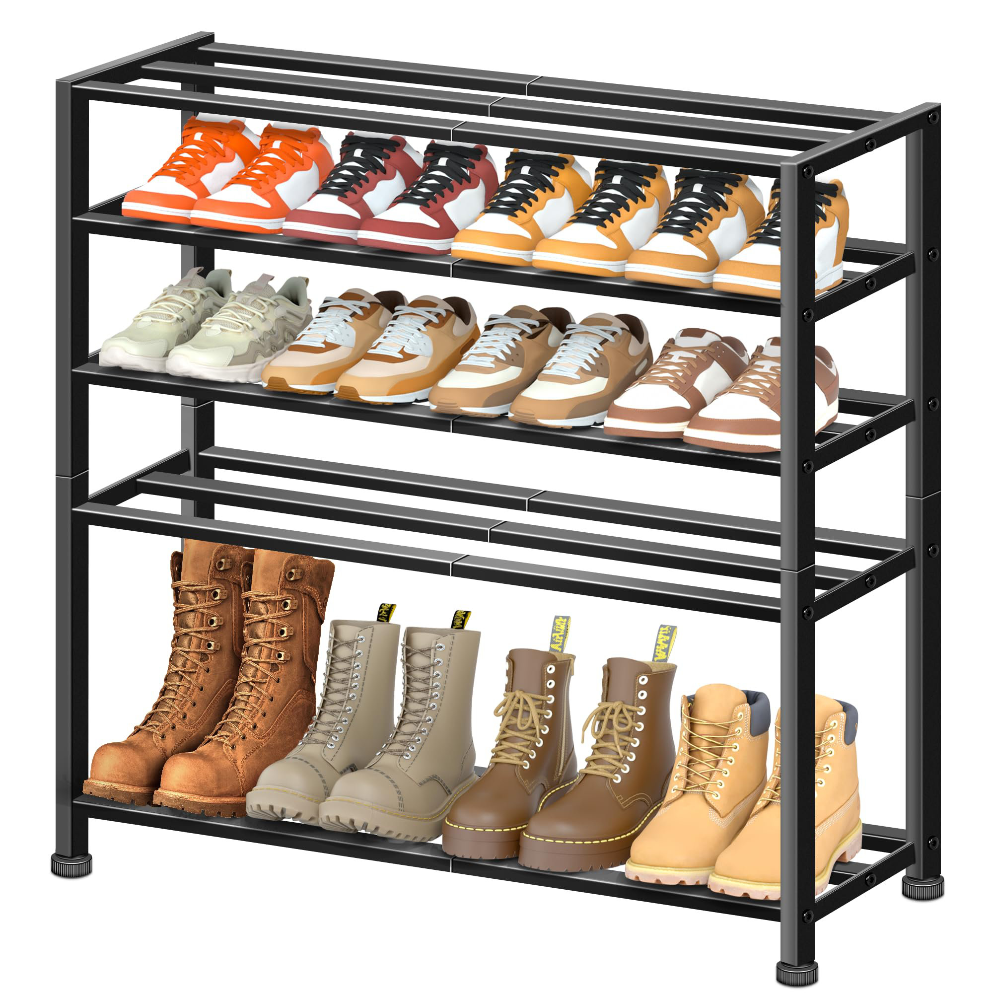 Closet Mens Shoe Organizer Latitude Run® 5-Tier Heavy Duty Shoe