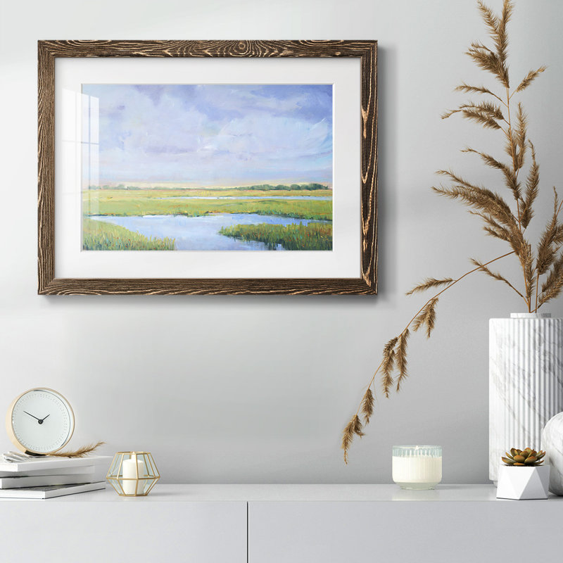 Summer Marsh I, reproduction d'art sur papier, Noyer, H 22 po x l 32 po x P 1,5 po