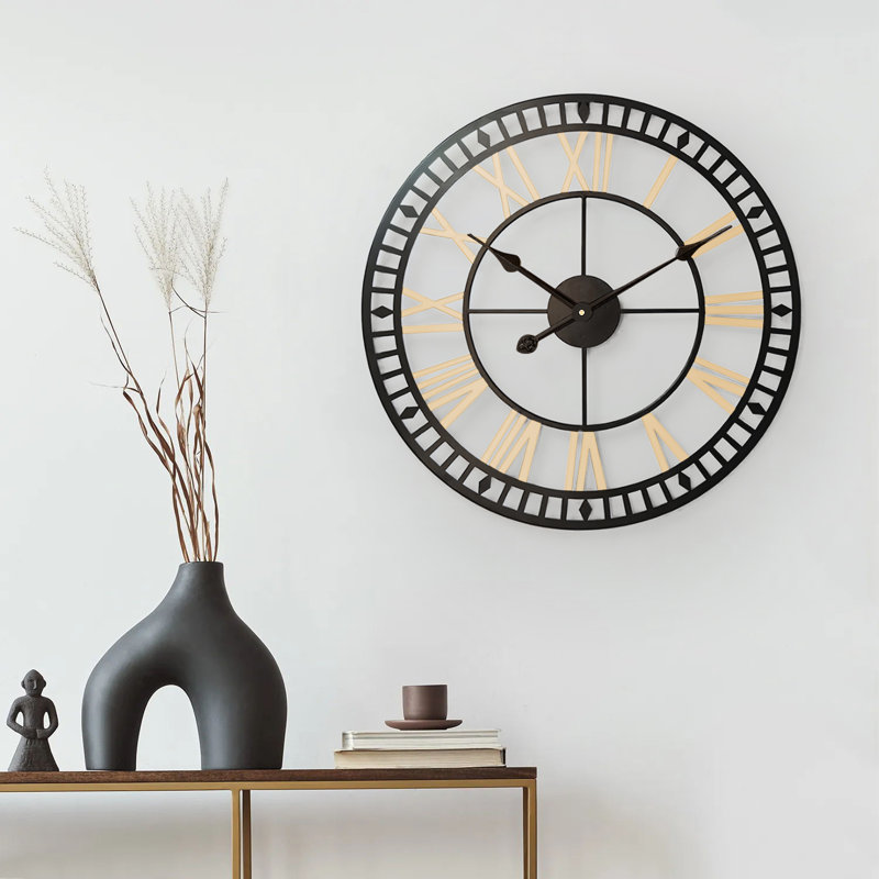 Byrle Metal Wall Clock, Black