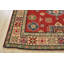 Tapis unique en laine noué à la main rouge / bleu / crème 4 pi 10 po x 6 pi 7 po Lucynda