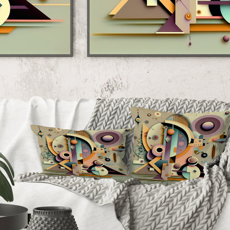 Coussin Pastel Art Deco II - imprimé géométrique abstrait