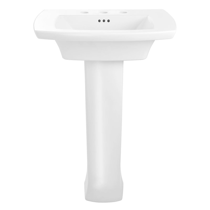 American Standard Edgemere 19.5'' White Ceramic Rectangular Bathroom Sink with Overflow, 8" Centers