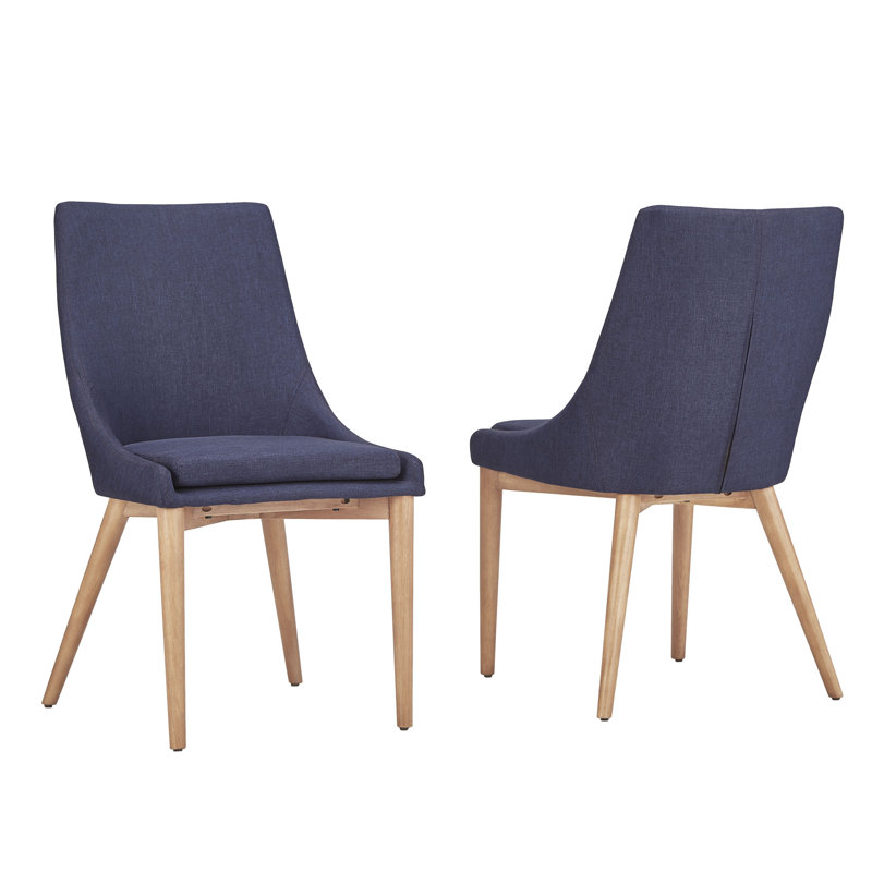 Leonitus 18.25'' H Linen Upholstered Side Chair, Twilight Blue