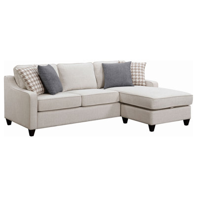Billur Upholstered Sloped Arm Sectional Sofa Platinum