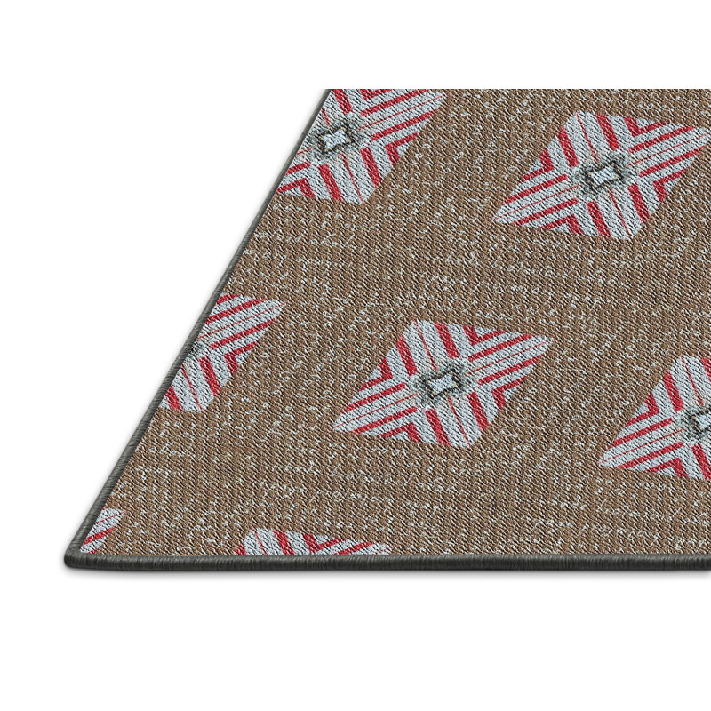 Tapis gris / rose Power Loom, Rectangle 5 pi x 8 pi