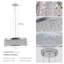 Lustre en cristal moderne 19 pouces en aluminium + fer rond plafonnier encastré pour îlot de cuisine, chambres à coucher et couloir (ampoule non incluse)
