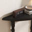 Console demi-cercle en bois massif noir-390240814