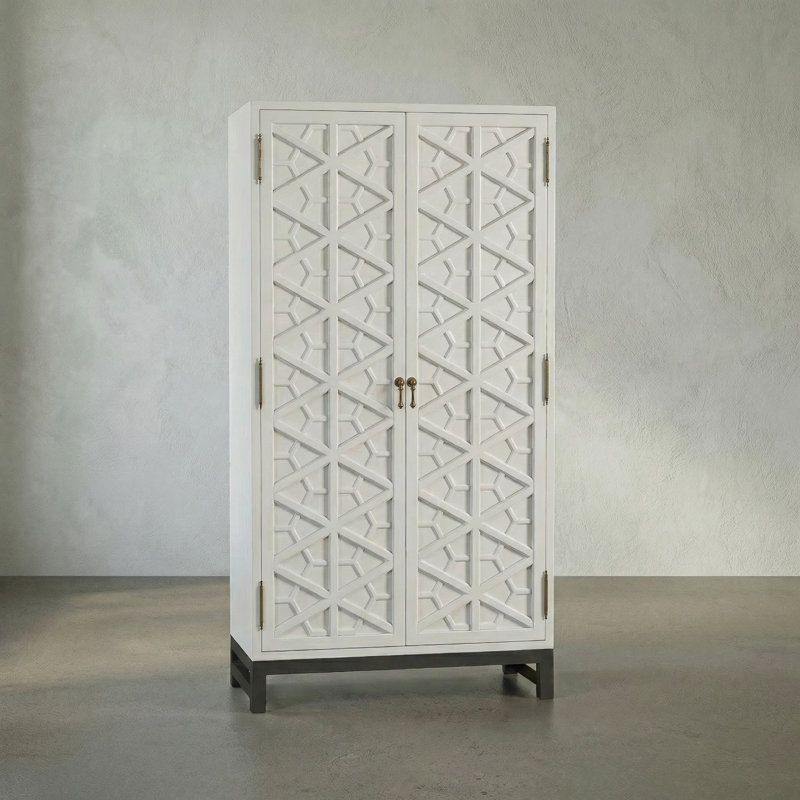 Maharadscha 2 - Door Armoire, Solid White, 82" H x 42" W x 20" D