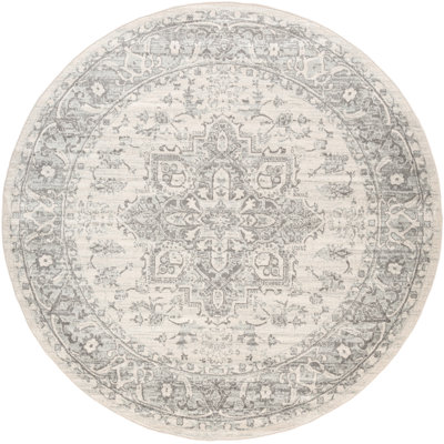 Oriental Charcoal/Light Beige Area Rug