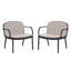 Fauteuil club d'extérieur en Luna avec coussin beige Luna-2109018376