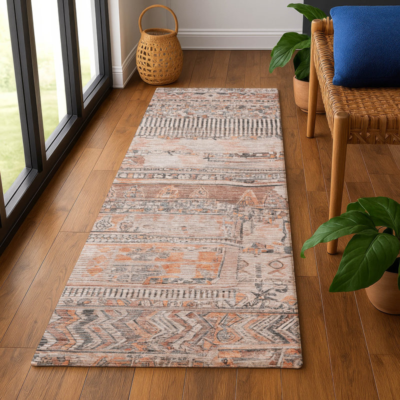 Premium Machine Washable Bitteridge AMF1835 Stripes Rug, Runner 2'3" x 7'6"
