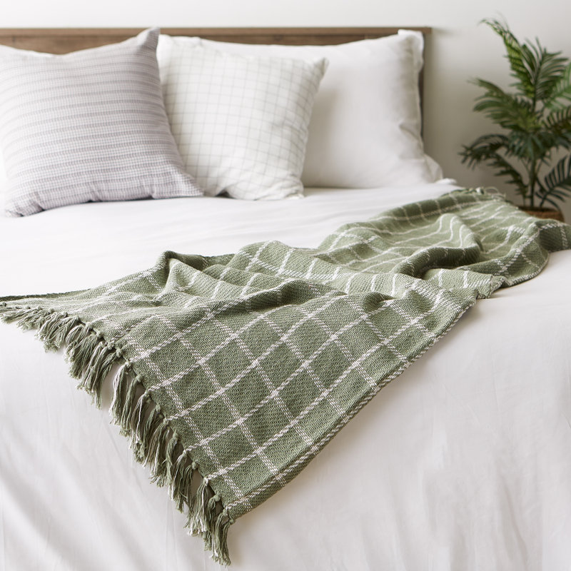 Jeté en coton , Vert