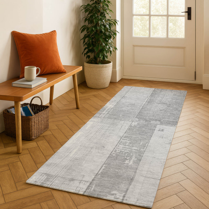 Premium Machine Washable Medena AMF1877 Geometric Rug, Runner 2'3" x 7'6"