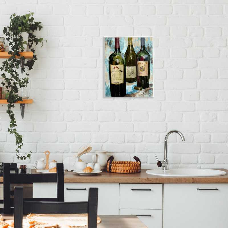 Plaque murale étiquetée «Trio Bottle Wine», design par Lanie Loreth