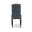 L'ensemble de 3 tables de salle à manger modernes comprend une table de cuisine ronde avec piédestal et 2 chaises de salle à manger Parson en tissu bleu minéral, noir-1911089975-1977718614-1977718615