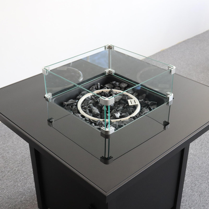 30" Black Powder-Coated Metal Fire Pit